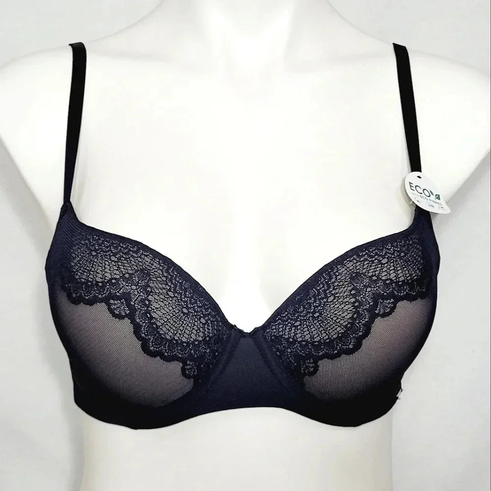 36B Dorina‎ Zuri Push Up Demi Underwire Bra Black NWT